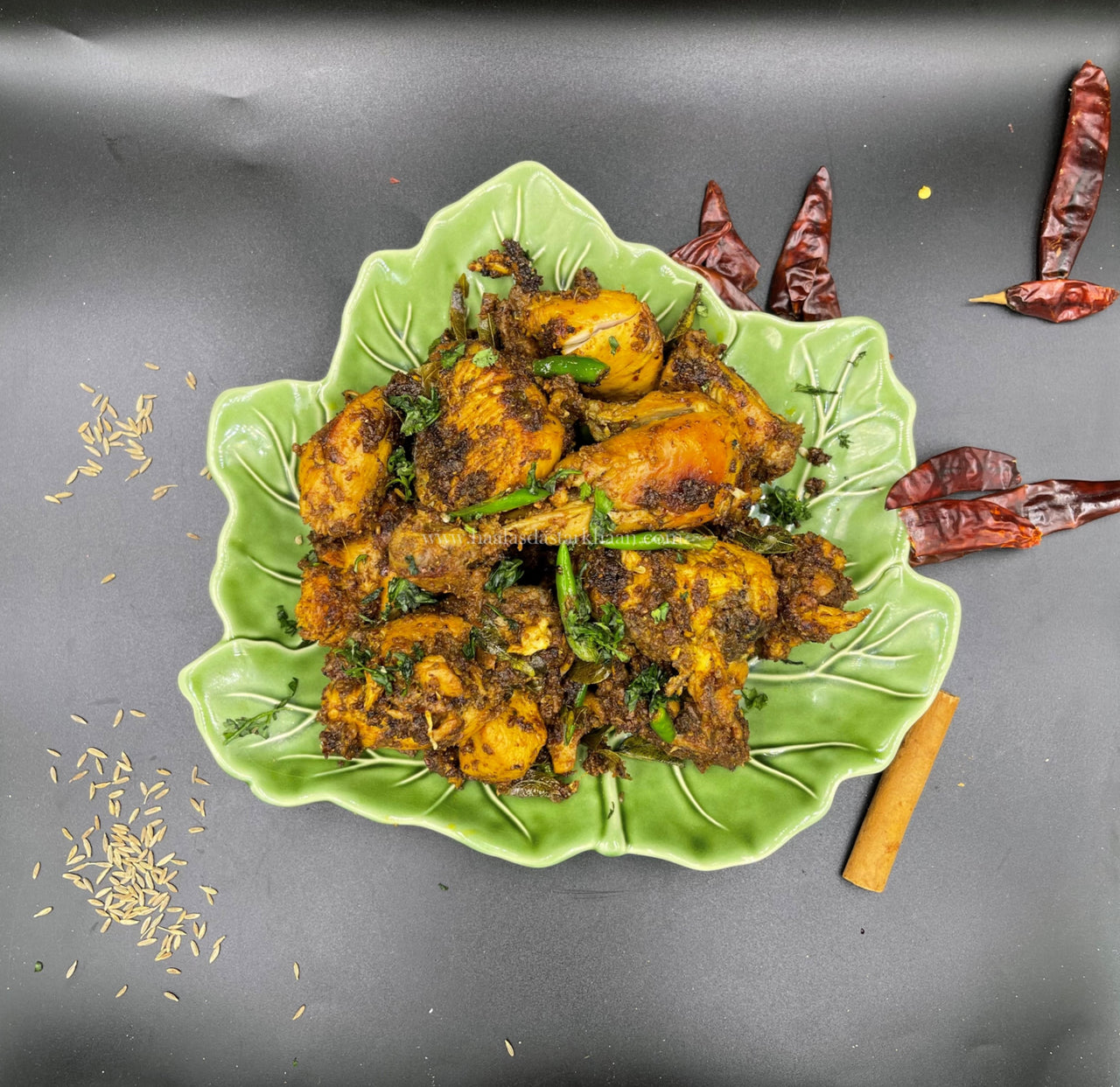 Chicken Pachi Mirchi  Roast With Kobbari Palu